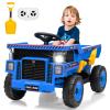 12V Ride on Dump Truck for Kids Ride on Car Toy with Remote Control Toddler Electric Construction Vehicles with Electric Dump Bed, Shovel, LED Lights, Music view 1