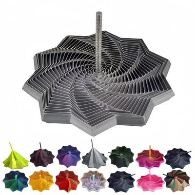 3D Printed Expanded Sensory Fidget Star with Handle, Dual Motion 3D Star Fidget Toy for Adults, Expanding Spiral Desk Fidget Toys for Stress Relief (Sliver,6.9Inch)