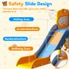 10-in-1 Toddler Slide Playset,Indoor Playground for Kids 1-3 and Toddler Outdoor playset with Golf Set, Basketball Hoop, Climbing Frame, Drawing Board and Steering Wheel, Yellow & Blue view 4