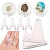 AWJUWHBJ 8Pieces Coin Holder Clear Acryl Transparent Easel Stands Display Easel Post Card Display Storage Rack Commemorative Challenge view 2