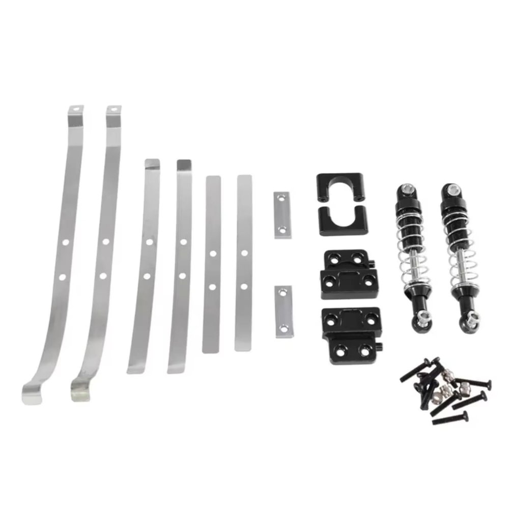 RC car Components Compatible with MN82 LC79 1/12 RC Car Upgrade Parts Metal Rear Axle Shock Absorber Springs and Fixed for Seat Mount Bracket Set(Black)