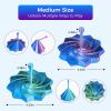 3D Printed Expanded Sensory Fidget Star,Transformable Stress Relief Finger Toy with Detachable Handle,for Office desks as a Stress-Relief Gifts,ADHD & Stress Relief (red-Blue) view 2