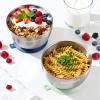 Greentainer 3 Pack Stainless Steel Baby Bowls, Unbreakable Toddler Bowl with Removable Non-Slip Silicone Suction, Double Wall Insulated Kids Metal Bowls for Cereal & Snack, Dishwasher Safe view 2