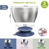 Greentainer 3 Pack Stainless Steel Baby Bowls, Unbreakable Toddler Bowl with Removable Non-Slip Silicone Suction, Double Wall Insulated Kids Metal Bowls for Cereal & Snack, Dishwasher Safe view 3