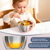 Greentainer 3 Pack Stainless Steel Baby Bowls, Unbreakable Toddler Bowl with Removable Non-Slip Silicone Suction, Double Wall Insulated Kids Metal Bowls for Cereal & Snack, Dishwasher Safe view 4