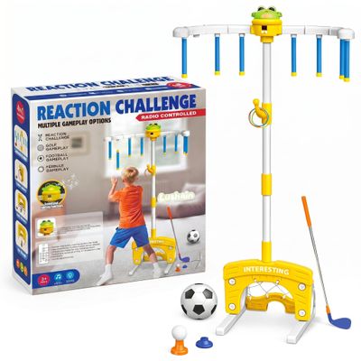 Lushain 4 in 1 - Reflex Drop Sticks Reaction Challenge | Soccer, Golf & Stick Catching Game | Kids | Focus & Hand-Eye Coordination Training Toy | Family, Parties, Indoor & Outdoor World Cup