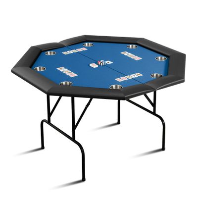 GarveeLife Octagon Poker Table with 8 Cup Holders, Casino Leisure Table for 8 Players, Blackjack Gaming Table with Water-Resistant Cushioned Rail