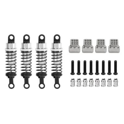 4Pcs RC Shock Absorbers, 64mm Aluminum Alloy Shock Absorber Oil Damper Adjustable Remote Control with Shock Mount Silver