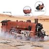 Alloy Electric Train Set Model for Adults, Vintage Christmas Electric Train Steam Locomotive with Carriage, Long Track, Lights and Sounds, Gift for Christmas and Birthday (Red) view 2