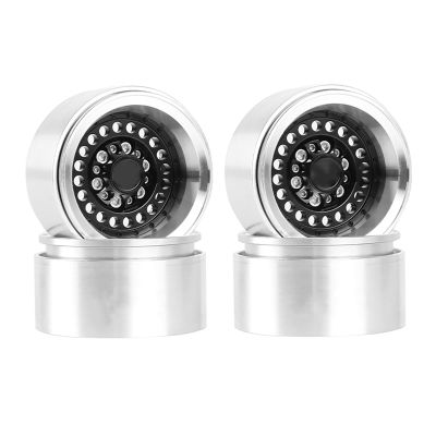 1.9 Beadlock Wheel Rim,WONFAST 4PCS Deep Dish Aluminum Negative Offset-10mm Wheel Rim Hub for 1/10 RC Crawler Car for Axial SCX10 TRX4 TRX6 VS4-10 Gen8 MST Upgrade Parts (20Holes-Black)