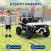 24V 2 Seater Ride on Car with Remote Control, 4WD Electric Toy Car for Big Kids, Bluetooth, LED Lights & Spring Suspension, White view 2