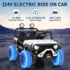24V 2 Seater Ride on Car with Remote Control, 4WD Electric Toy Car for Big Kids, Bluetooth, LED Lights & Spring Suspension, White view 3