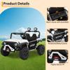 24V 2 Seater Ride on Car with Remote Control, 4WD Electric Toy Car for Big Kids, Bluetooth, LED Lights & Spring Suspension, White view 4