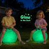 PlayZap Glow in The Dark Hopper Ball for Kids 3-8, Night Light Bouncy Ball with Handle, 18 Inch Inflatable Hippity Hop Jumping Hopping Toys Girls Boys Gifts for Indoor Outdoor view 2