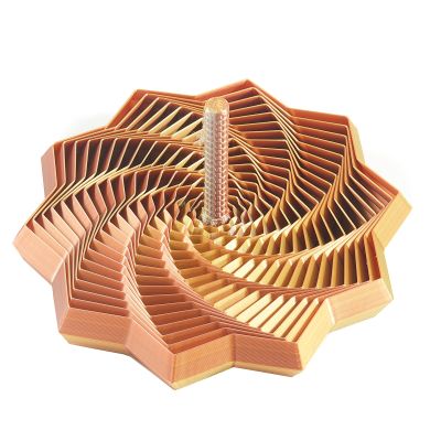 3D Printed Expanded Sensory Star with Handle, Custom Dual/Tri/Quad-Color Printing,Dual Motion Hypnotic Spiral for ADHD Focus & Stress Relief,Office Desktop Fidget Toy (Gold-Sliver-Copper, M-19 Rings)