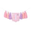 1st Birthday Butterfly High Chair Banner - Handmade Wood Bead Tassel Garland Decoration for First Birthday Party view 1