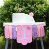 1st Birthday Butterfly High Chair Banner - Handmade Wood Bead Tassel Garland Decoration for First Birthday Party view 2