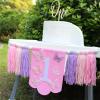 1st Birthday Butterfly High Chair Banner - Handmade Wood Bead Tassel Garland Decoration for First Birthday Party view 4