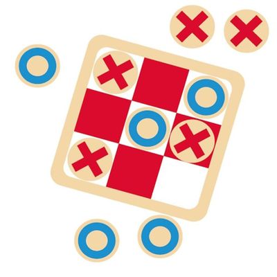 LLTCMAOYI Montessori Wooden Tic Tac Toe Game, Portable Travel and Family Interactive Tabletop Toy