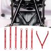 Aluminum Rod Linkage Tire Rod Kit Upgrade for AXIAL SCX24 1/24 RC Car (Red) view 2