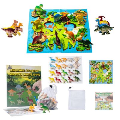 2026 Magnetic Chess Game, Dinosaur Magnetic Game for Kids , Chess Set-20 Dinosaur Stones, 1 String,1 map and 1 Storage Bag, Fun Magnet Chess Game for Family Games Night, Magnet Game Parent-Child Toy