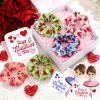 Valentines Day Gifts for Kids,24 Packs Valentine Ballerina Cards with Hair Scrunchies,Elastic Hair Tie with Valentines Day Cards Party Favors,Classroom Must Haves Exchange Gift for School Boys Girls view 3