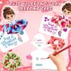Valentines Day Gifts for Kids,24 Packs Valentine Ballerina Cards with Hair Scrunchies,Elastic Hair Tie with Valentines Day Cards Party Favors,Classroom Must Haves Exchange Gift for School Boys Girls view 4
