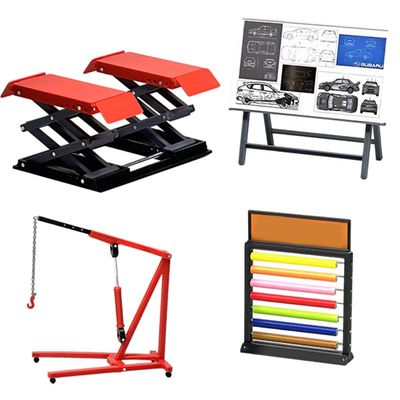 1/18 Scale Lift and Magazine Rack Model Set, DIY Car Repair Shop and Custom Shop Scene, Micro Model Components, Creative Home Decor