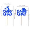 Eracadio 36pcs Class of 2026 Cupcake Topper Glitter Blue Congrats Grad Cupcake Picks High School College 2026 Graduation Party Cake Decorations view 2