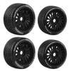 2PCS Big + 2PCS Small Rubber RC Wheel Tire Tyre Hex Hub 17mm RC Spare Parts for 1/7 ARRMA Felony FSR HongNor X3GT ZD Racing RC Car (Black) view 3