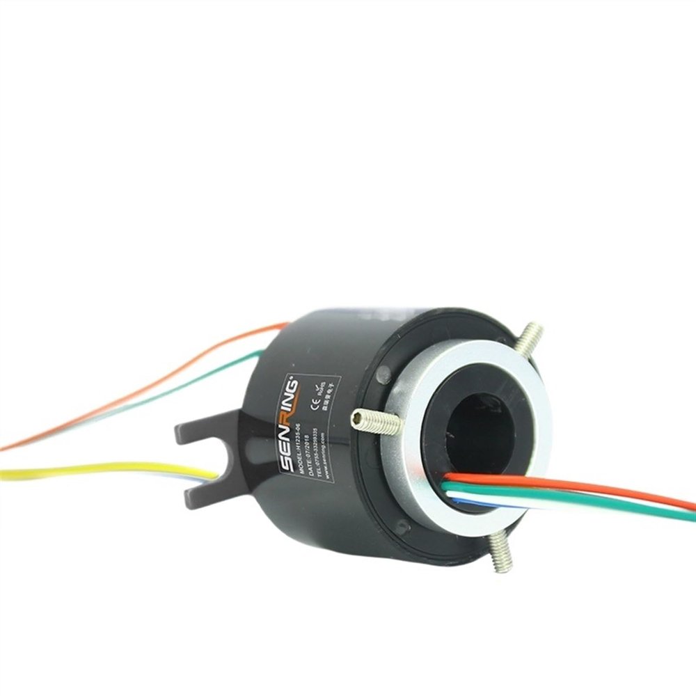 Electric Slip Ring H1235 for 6/12 Circuits 5A Through Hole Sliprings with Hole Bore 12-12.7mm OD Size 35mm Signal Rotary Union(6 wires 5A)