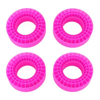 4Pcs RC Tire Foam Insert, Silicone RC Car Tire Foam, 3 Layers Hollow Temperature, Upgrade Parts for 1/10 RC Crawler 1.9 Inch Tire, Improve Grip and Stability o (Rose Red)