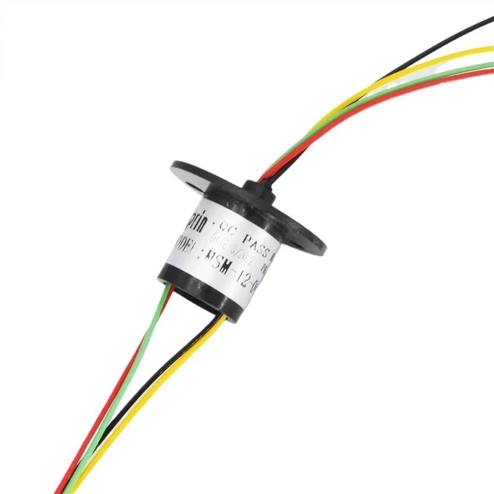 1PCS 2A 2/4/6/8/12/18/24 Rotate Slip Ring Diameter12.5/22mm For RC Excavator ModelPTZ Gimbal Electric Collector Rings(4 Channel(12.5mm))