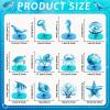 12Pcs Gradient Blue Under The Sea Honeycomb Centerpiece Sea Animal Coastal Beach Table Decor Ocean Marine Creature Table Honeycomb for Coastal Nautical Birthday Party Baby Shower Wedding Favors view 2
