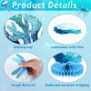 12Pcs Gradient Blue Under The Sea Honeycomb Centerpiece Sea Animal Coastal Beach Table Decor Ocean Marine Creature Table Honeycomb for Coastal Nautical Birthday Party Baby Shower Wedding Favors view 3