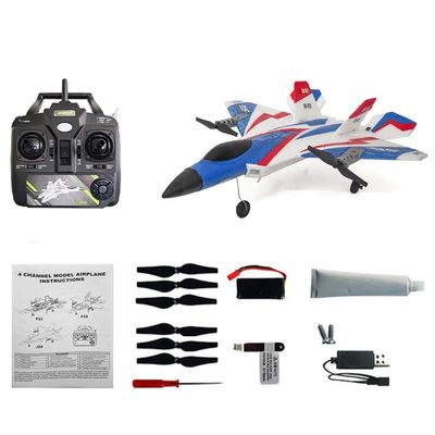 4 Channel F22 Remote Control Fighter Jet, RC Foam Airplane Electric Model, 3D/6D Stunt Aircraft with Vertical Hover Mode, Flight Time for Adults & Boys (Blue)