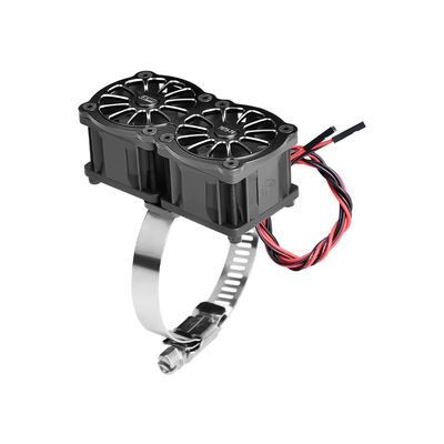 7075-T6 Alloy+316 Stainless Steel Dual 40X28MM Cooling Fan Ajustable for 56-70 Series Motor (Black)