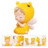Abaodam Cartoon Insect Girl Coin Bank, Yellow Resin Money Storage Pot, Cute Desktop Ornament for Savings and Coin Collection view 3