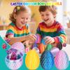 6PCS Easter 3D Printed Eggs & 6 DND Dice Sets, Polyhedral Dungeons and Dragons Dice with Clear Numbers, Durable Acrylic RPG Dice for Easter Basket Stuffers, DND Players & Fantasy Enthusiasts view 3