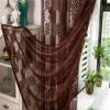 HooHero Brown New Jacquard Hollow Grid Liner 50 Width Voile Sheer Curtains Rod Pocket Top Style Gauze Fabric for Kids Baby Room Bedroom Hallway view 4