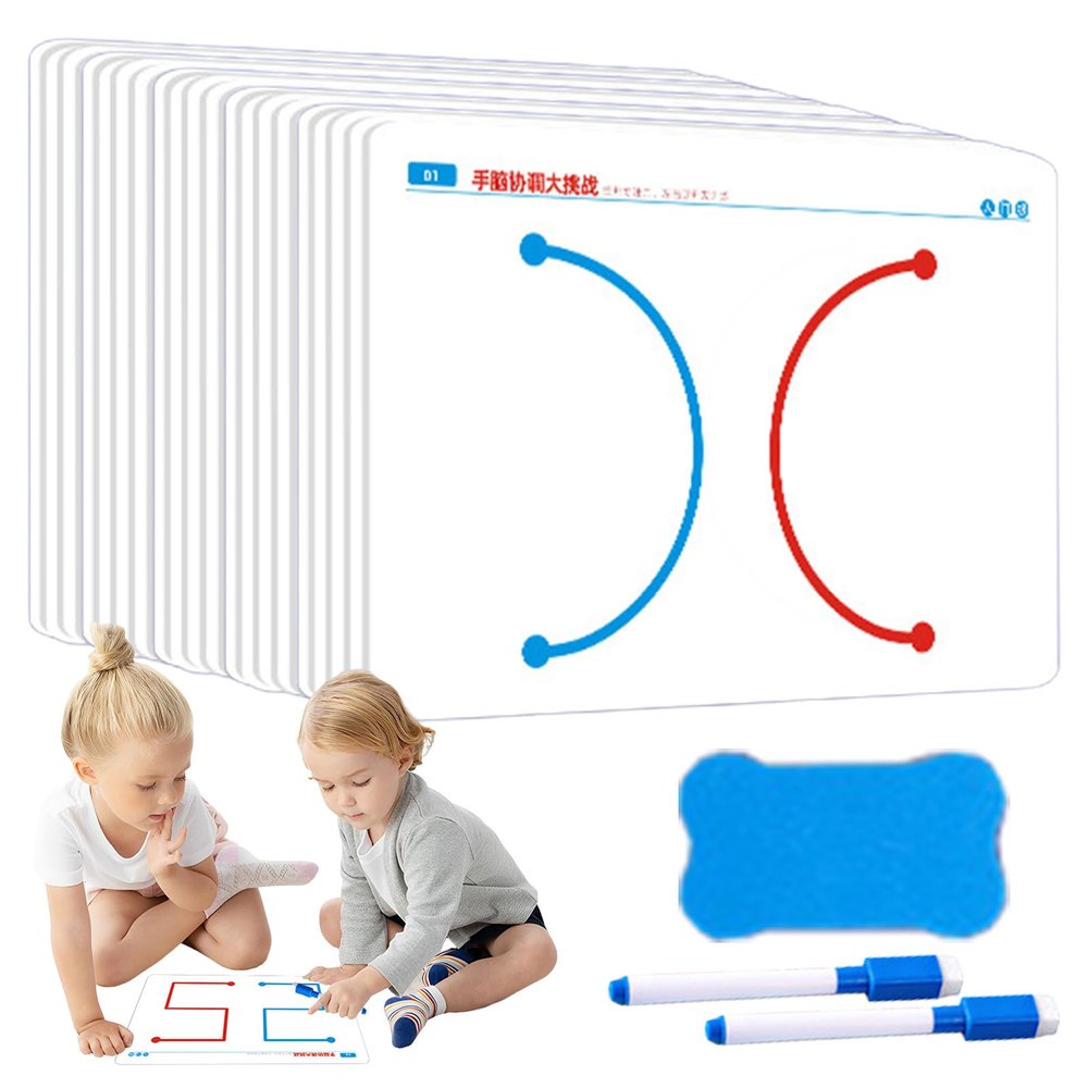 10-Pieces Left & Right Brain Development Card for Parent-Child Interaction | Brain Training Card Game, Cognitive Development Toy, Hand-Brain Coordination Fine Motor Skills, Challenge Level