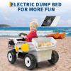 12V Ride on Dump Truck for Kids Ride on Car Toy with Remote Control Toddler Electric Construction Vehicles with Electric Dump Bed, Shovel, LED Lights, Music view 2