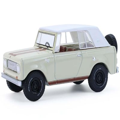 1967 International Scout 800 Sportop Cream with Brown Stripes and White Top All Terrain Series 17 1/64 Diecast Model Car by Greenlight 35310B