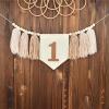 1st Birthday High Chair Banner - Handmade Wooden Bead Tassel Garland for First Birthday Party Photography Prop view 3