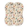 KICPOAY Muslin Baby Burp Cloths Set of 2, Soft Absorbent Hedgehog Brown Leaves Boho Muslin Washcloths, Bibs for Newborn Boys Girls, 22 x 11 Inch view 1