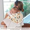 KICPOAY Muslin Baby Burp Cloths Set of 2, Soft Absorbent Hedgehog Brown Leaves Boho Muslin Washcloths, Bibs for Newborn Boys Girls, 22 x 11 Inch view 2