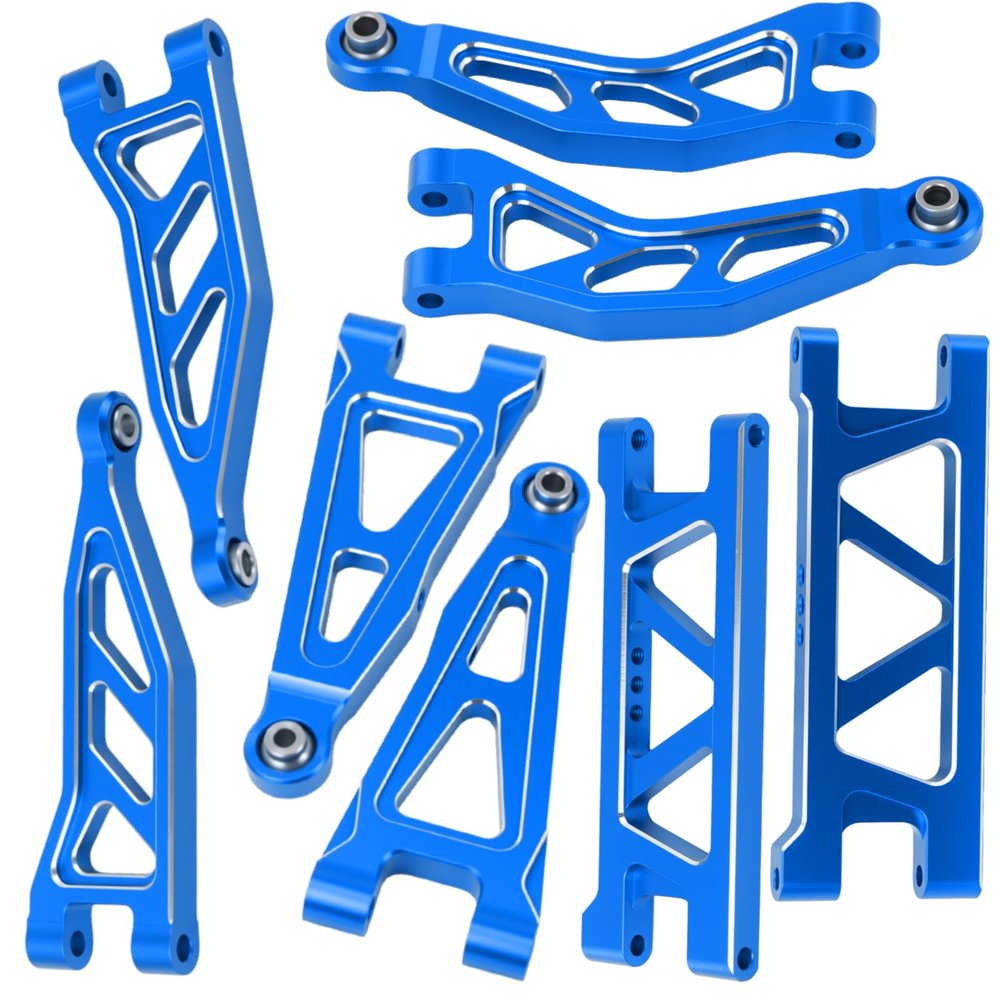 Aluminum Alloy Front & Rear Suspension Arms Set for Arrma 1/14 Typhon Grom 1/18 Granite Grom Upgrade (Blue)