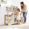 TARSHYRY Play Kitchen with Enhanced Storage  Modern Kitchen Playset with Oven Stove Cabinet Doors Detachable Stainless Steel Sink, Organized Wooden Kitchen view 3