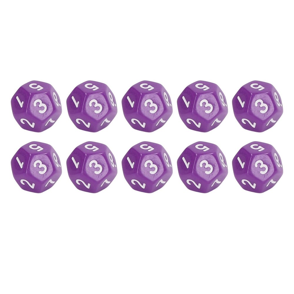 Changor 12 Sided Dice Set, Large Easy to Read Numbers, Safe Plastic Dices for Board Games, Interactive Games, Entertainment with Daily Guidance, Predict Future Outcomes (Purple)