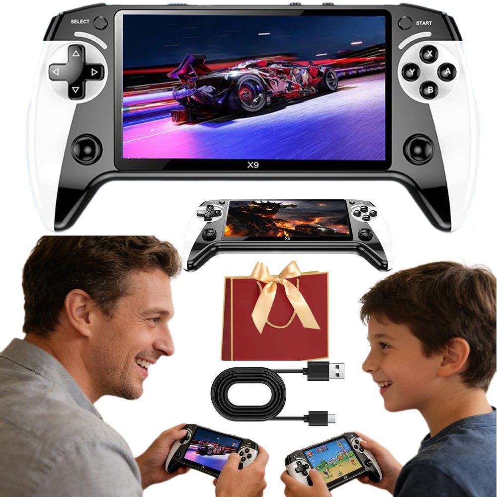 2026 New X9 Retro Handheld Game Console, Portable Retro Game Console, Portable Games Consoles, Portables Retros Games Consoles with 5.5-Inch Large Screen, Ultra HD Graphics (1pc)